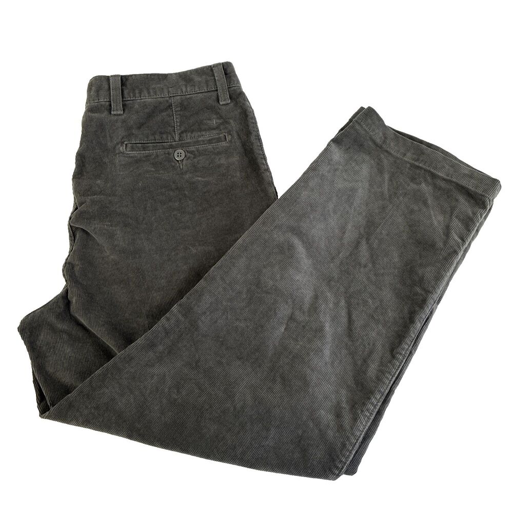 Mens Dockers Straight Fit Corduroy‎ Pants Size 36x29 Gray Preppy
